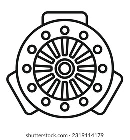 Clutch system icon outline vector. Car disk. Automobile repair