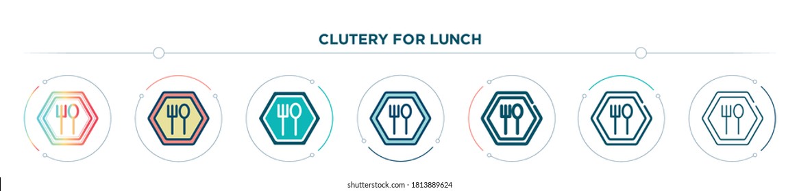 clutery for lunch icon designed in gradient, filled, two color, thin line and outline style. vector illustration of clutery for lunch vector icons. can be used for mobile, ui, web
