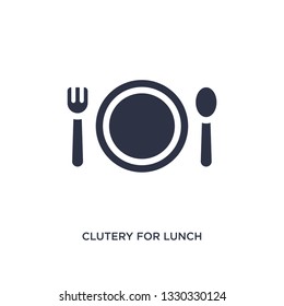clutery for lunch icon. Simple element illustration from airport terminal concept. clutery for lunch editable symbol design on white background. Can be use for web and mobile.