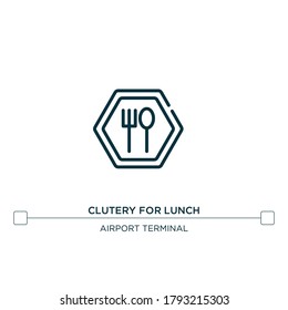 Ahnung zum Mittagessen, Vektorsymbol. Einfache Elementgrafik. Ikone zum Mittagessen aus dem Flughafenterminal Konzept. Kann für Web und Mobile verwendet werden

