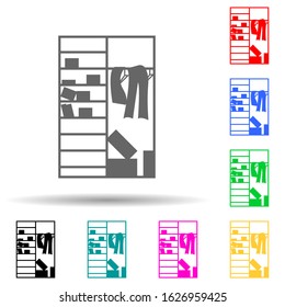 Clutter in the closet multi color style icon. Simple glyph, flat vector of chaos icons for ui and ux, website or mobile application