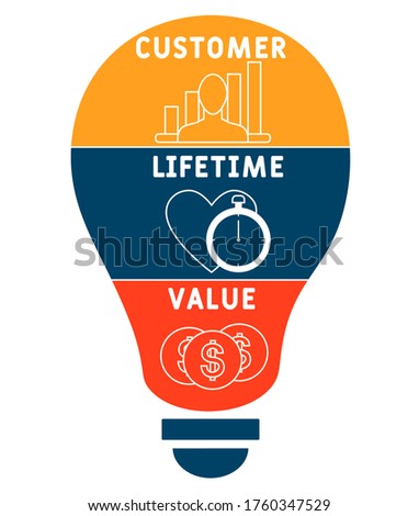 CLV - Customer Lifetime Value. business concept. Vector infographic illustration  for presentations, sites, reports, banners