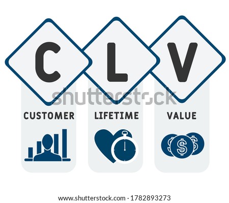 CLV - Customer Lifetime Value. business concept. Vector infographic illustration  for presentations, sites, reports, banners