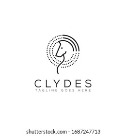 Clydes-Logo mit Art-Ross und WLAN-Vektorillustration