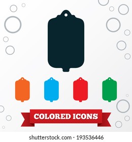 Clyster tool icon. Enema symbol. Round circles symbols. Vector