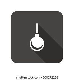 Clyster tool icon. Enema symbol. Rounded square flat icon with long shadow. Vector