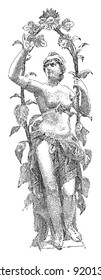 Clytie / sculpture by Johannes Benk  / vintage illustration from Meyers Konversations-Lexikon 1897