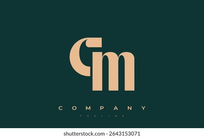 CM Abstract Geometric Logo Design. Modern and elegant logo design with simplistic typography elements, showcasing branding excellence.