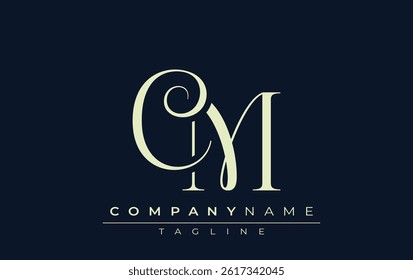 CM abstract Logo. Elegantly Designed Minimalist Monogram Logo with Stylish Lettering. Sophisticated and sleek minimalist monogram showcasing unique lettering design.