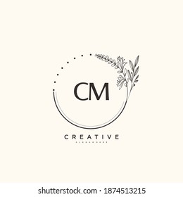 CM Beauty vector initial logo art, handwriting logo of initial signature, wedding, fashion, jewerly, boutique, floral and botanical with creative template for any company or business.