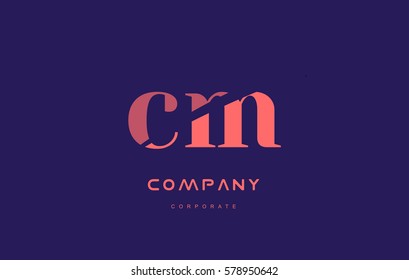 cm c m alphabet small letter blue pink creative design vector company logo icon template 