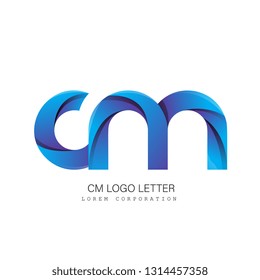 cm c m circle lowercase design of alphabet letter combination with infinity suitable as a logo for a company or business - Vector