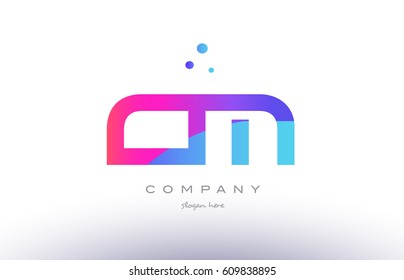 cm c m  creative pink purple blue modern dots creative alphabet gradient company letter logo design vector icon template