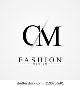 CM C M cutting and linked letter logo icon with paper cut in the middle. Creative monogram logo design. Fashion icon design template.