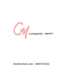 CM C M Initial handwriting logo template vector