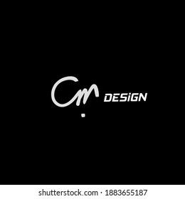 CM C M Escritura manual inicial moda creativa diseño elegante plantilla vectorial