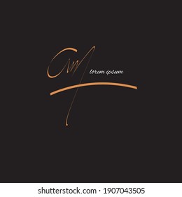 CM C M initial handwriting or handwritten logo for event