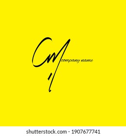 CM C M initial handwriting or handwritten logo for event