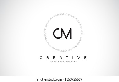 CM C M Logo Design with Black and White Creative Icon Text Letter Vector.