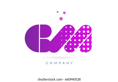 cm c m pink dots dotted letter logo alphabet creative company vector icon design template