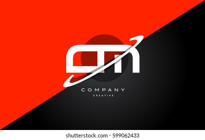 cm c m  red black white technology swoosh alphabet company letter logo design vector icon template 