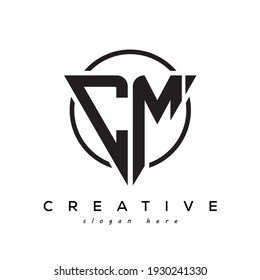CM creative letter logo with gaming look