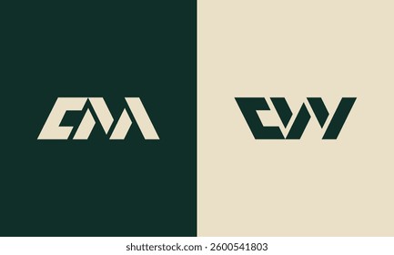 CM or CW monogram logo design