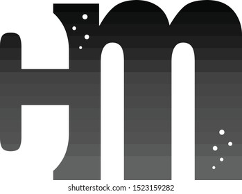 cm dark black initial alphabet letter sign vector