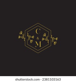CM elegant wedding initial logo in high quality professional design that will print well across any print media
