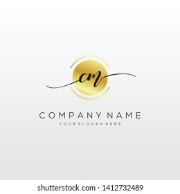 CM handwriting initial logo template vector.