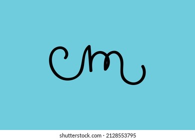 cm handwritten logo for identity. cm initial handwritten calligraphy, for monogram and logo. 