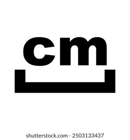 cm icon. Centimetre icon. Vector.