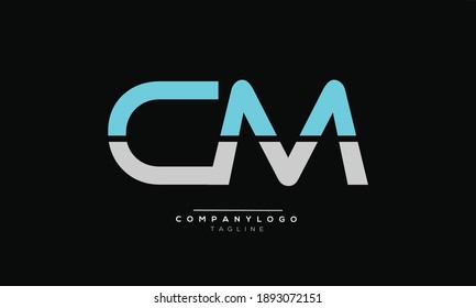CM icon monogram letter text alphabet logo design