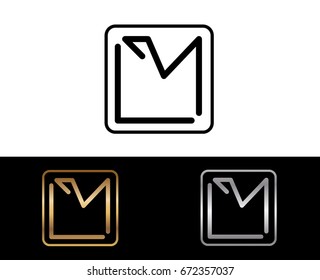 CM initial box shape Logo designs template