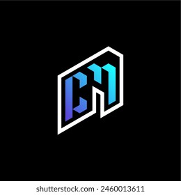 CM initial gradient blue gaming concept ideas for esport team, twitch and streamer