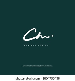 CM Initial handwriting or handwritten logo for identity. Logo with signature and hand drawn style.