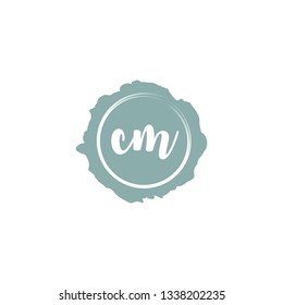 CM  Initial Handwriting logo template vector