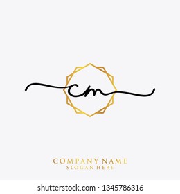 CM Initial handwriting logo template