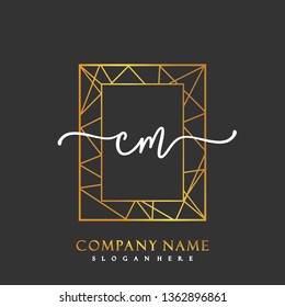 CM Initial Handwriting logo template vector