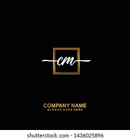 CM Initial handwriting logo template vector