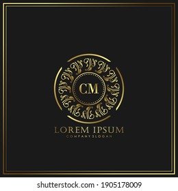 CM Initial Letter Luxury Logo template in vector art for Restaurant, Royalty, Boutique, Cafe, Hotel, Heraldic, Jewelry, Fashion and other vector illustration.
