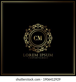 Cm Initial Letter Luxury Logo Template Stock Vector (Royalty Free ...