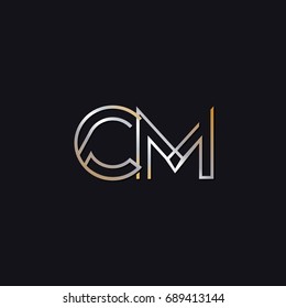 Cm Initial Letters Elegant Logo Golden Stock Vector (Royalty Free ...