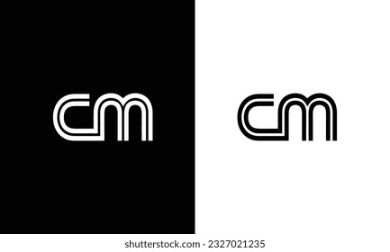 Diseño del logotipo inicial del CM, logotipo del CM, plantilla de diseño del logotipo de la carta del CM
