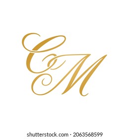 CM initial logo design vector stock