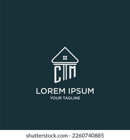 CM initial logo monogram real estate with home image ideas