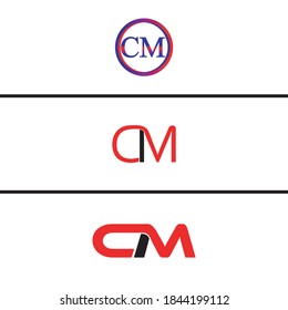 CM Initial Logo with various shape choices