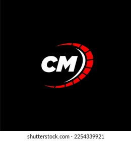 CM initial monogram for automotive logo with speed image design vector