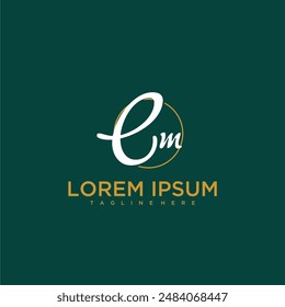 CM initial monogram for beauty and business logo