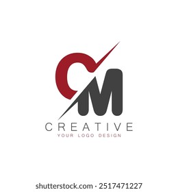 CM initial monogram with letter creative logo